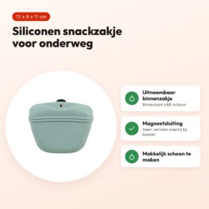 Zolux beloningszakje siliconen groen 13 x 6 x 11 cm – met magneetsluiting – voordelen