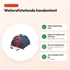 Zolux Bivouak hondentent 79 x 77 x 62 cm – waterafstotend – voordelen