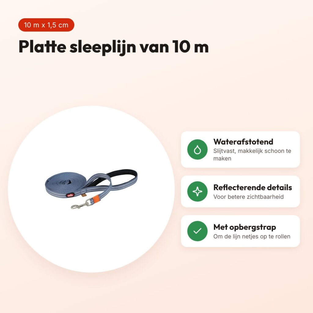 Zolux Bivouak sleeplijn plat blauw 10 m x 1,5 cm – waterafstotend – voordelen