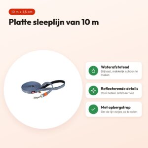 Zolux Bivouak sleeplijn plat blauw 10 m x 1,5 cm – waterafstotend – voordelen