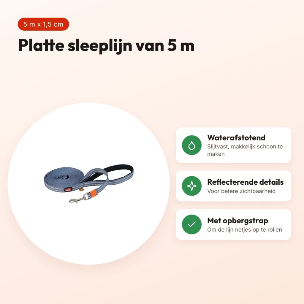 Zolux Bivouak sleeplijn plat blauw 5 m x 1,5 cm – waterafstotend – voordelen