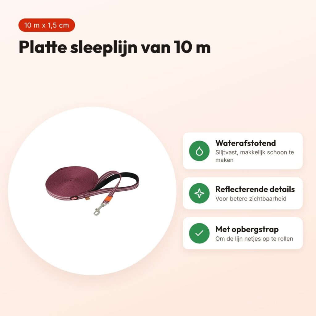 Zolux Bivouak sleeplijn plat rood 10 m x 1,5 cm – waterafstotend – voordelen
