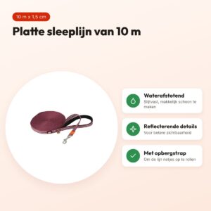 Zolux Bivouak sleeplijn plat rood 10 m x 1,5 cm – waterafstotend – voordelen