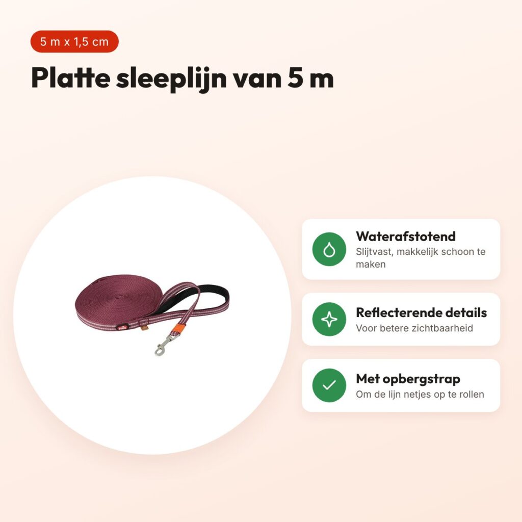 Zolux Bivouak sleeplijn plat rood 5 m x 1,5 cm – waterafstotend – voordelen