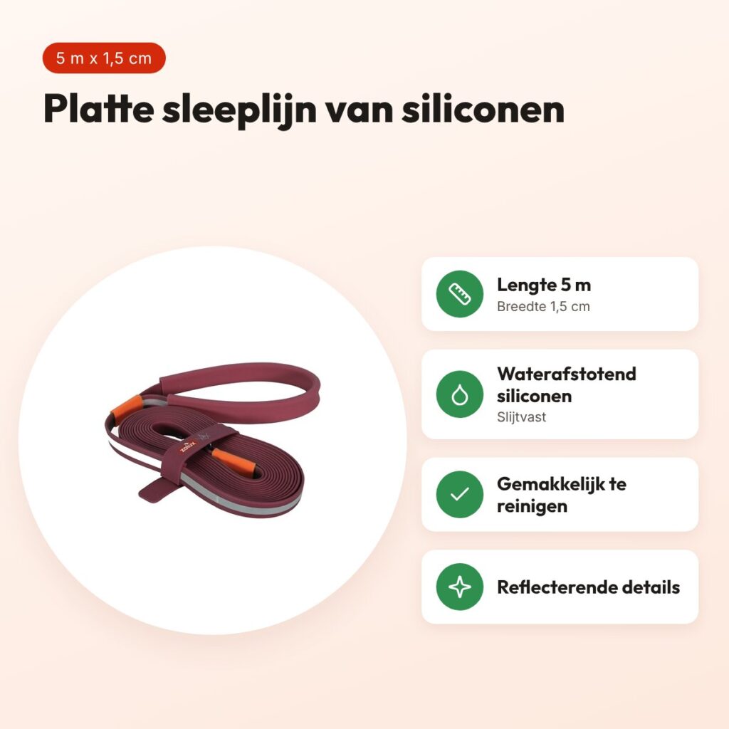 Zolux Bivouak sleeplijn plat siliconen rood 5 m x 1,5 cm – voordelen
