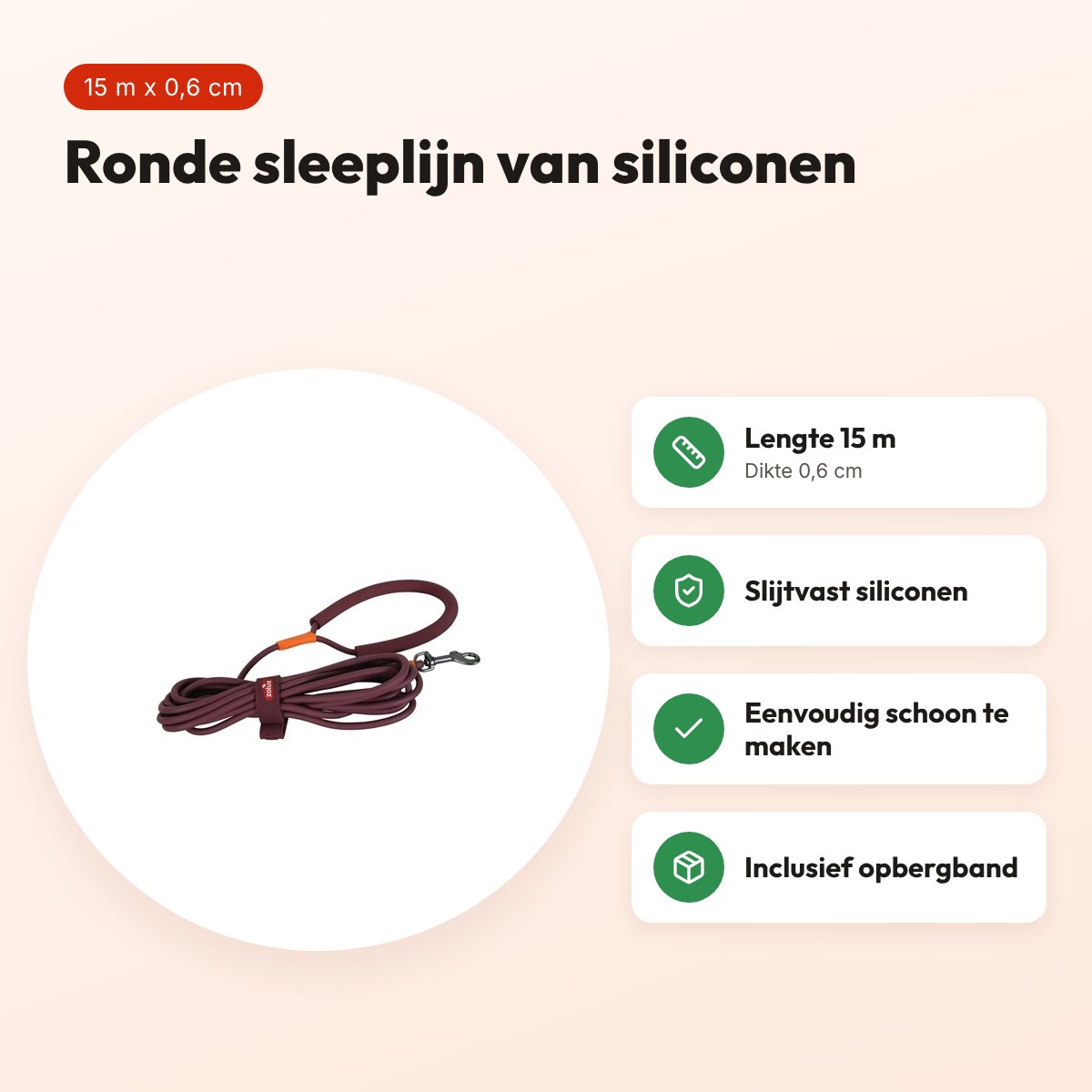 Zolux Bivouak sleeplijn rond siliconen rood 15 m x 0,6 cm – voordelen