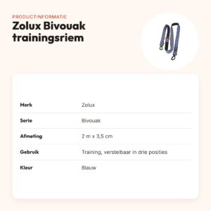 Zolux Bivouak trainingsriem blauw 2 m x 3,5 cm – verstelbaar – productinformatie