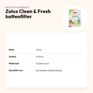 Zolux Clean & Fresh universeel kattenbakfilter actieve kool – 6 stuks – productinformatie