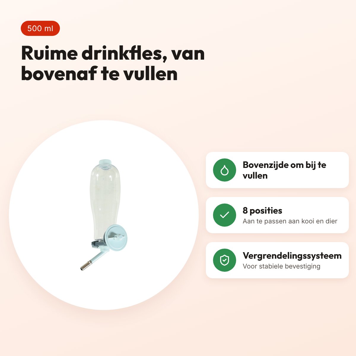 Zolux Cosy+ drinkfles Top knaagdier 500 ml – van bovenaf te vullen, blauw – voordelen