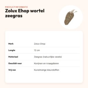 Zolux Ehop knaagspeelgoed wortel zeegras 12 cm – natuurlijke vezels – productinformatie