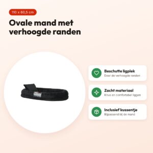 Zolux Expert hondenmand Gaia ovaal grijs 110 x 60,5 x 17 cm – met kussen – voordelen