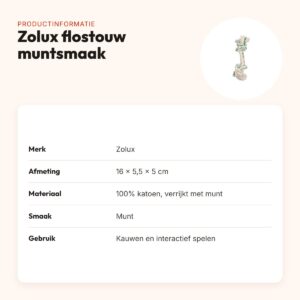 Zolux flostouw met muntsmaak 16 cm – katoenen kauwtouw voor honden – productinformatie