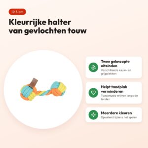 Zolux flostouw Twist dumbbell meerkleurig 19,5 cm – kauwspeeltje hond – voordelen