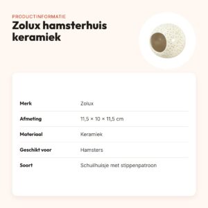 Zolux hamsterhuis van keramiek gestipt 11,5 x 10 x 11,5 cm – productinformatie