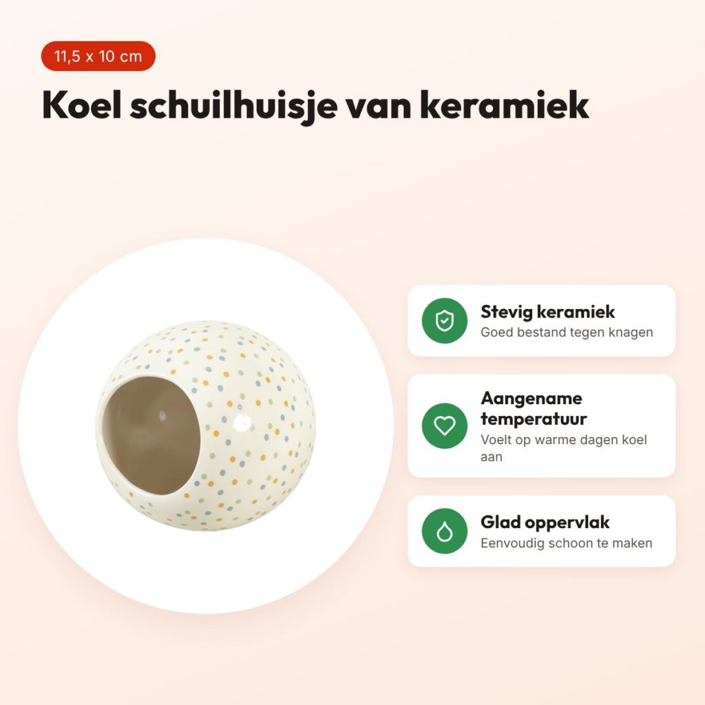 Zolux hamsterhuis van keramiek gestipt 11,5 x 10 x 11,5 cm – voordelen