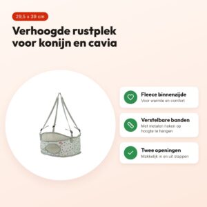Zolux hangmat Cosy Hammock gestipt 29,5 x 29,5 x 39 cm – konijn en cavia – voordelen