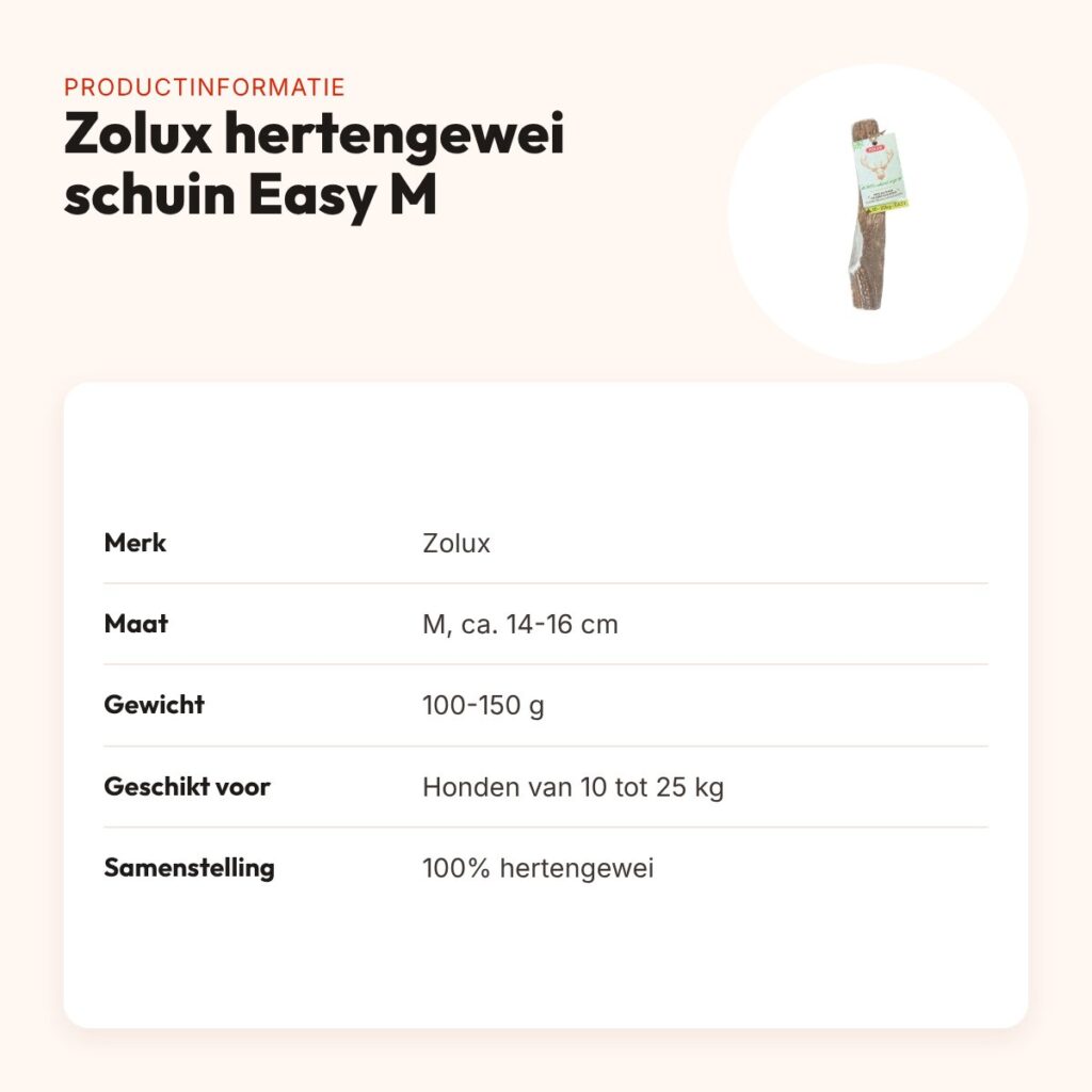 Zolux hertengewei Easy schuin gesneden maat M – honden van 10-25 kg – productinformatie