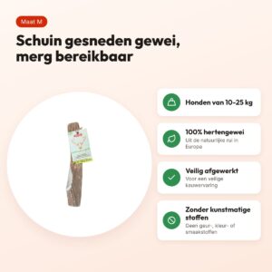 Zolux hertengewei Easy schuin gesneden maat M – honden van 10-25 kg – voordelen
