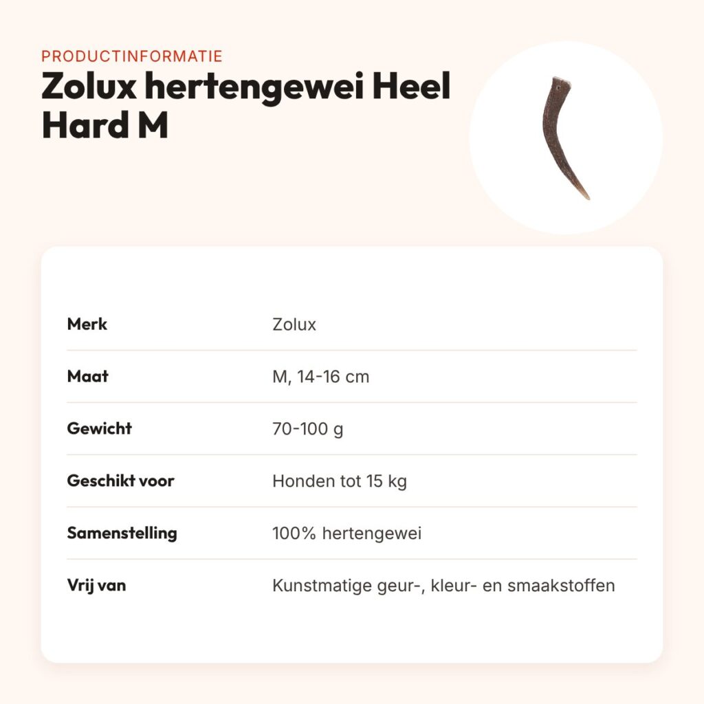 Zolux hertengewei Heel Hard maat M – extra harde kauwsnack voor honden – productinformatie