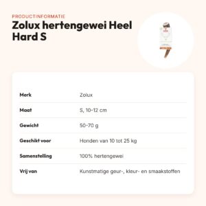 Zolux hertengewei Heel Hard maat S – voor honden van 10-25 kg – productinformatie