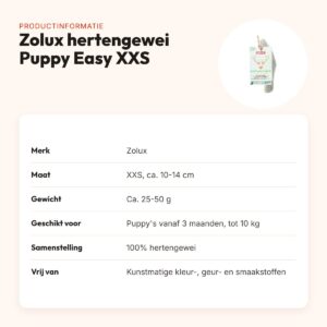 Zolux hertengewei Puppy Easy schuin gesneden maat XXS – voor puppy's – productinformatie