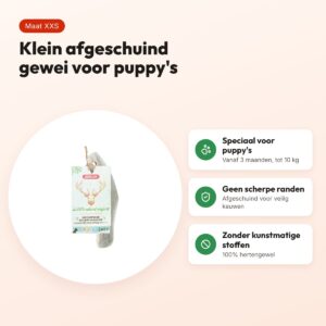 Zolux hertengewei Puppy Easy schuin gesneden maat XXS – voor puppy's – voordelen