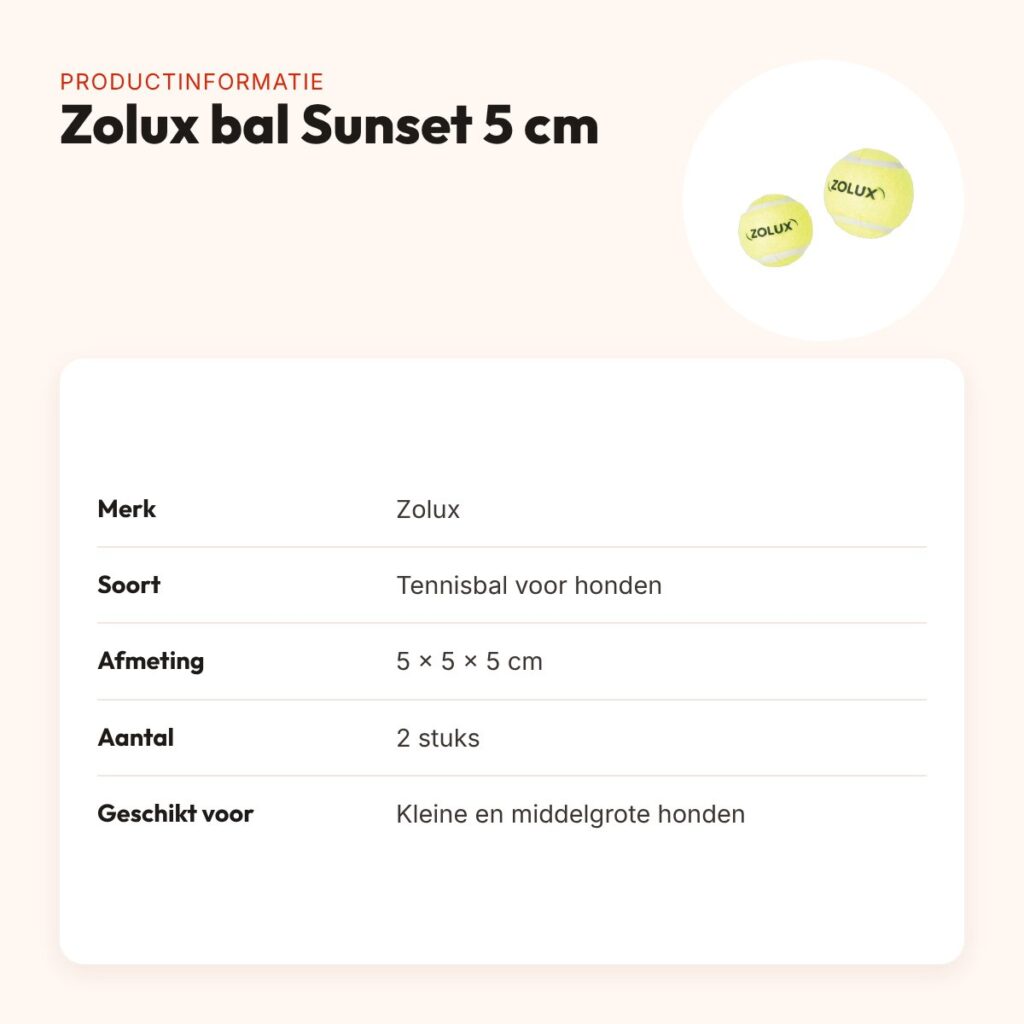 Zolux hondenbal Sunset tennisbal 5 cm – 2 stuks – productinformatie