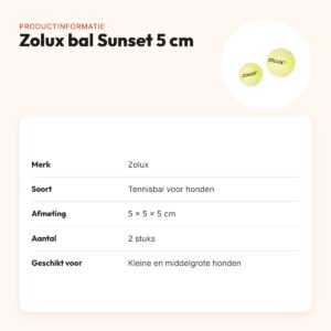 Zolux hondenbal Sunset tennisbal 5 cm – 2 stuks – productinformatie