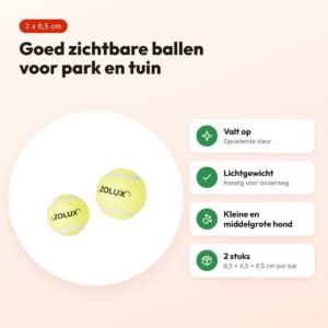 Zolux hondenbal Sunset tennisbal 6,5 cm – 2 stuks – voordelen