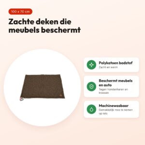 Zolux hondendeken Billy polykatoen badstof bruin 100 x 70 x 2 cm – voordelen