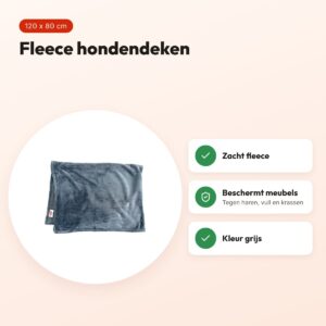 Zolux hondendeken Cocoon fleece grijs 120 x 80 cm – voordelen