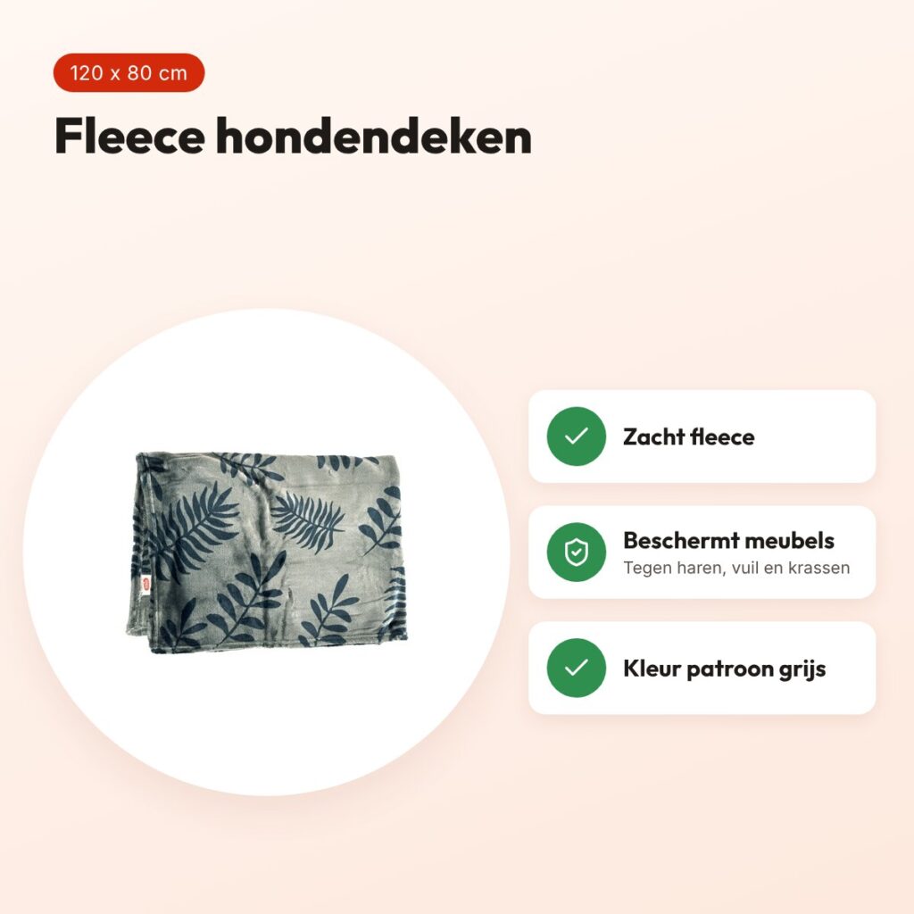 Zolux hondendeken Cocoon fleece patroon grijs 120 x 80 cm – voordelen