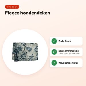 Zolux hondendeken Cocoon fleece patroon grijs 120 x 80 cm – voordelen