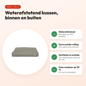 Zolux hondenkussen 4 Seasons waterafstotend khaki 108,5 x 78 x 26 cm – voordelen