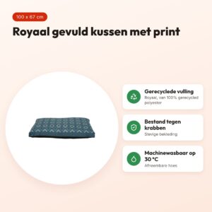 Zolux hondenkussen Sirius met print blauw 100 x 67 x 22 cm – voordelen