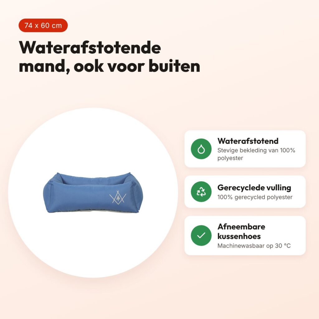 Zolux hondenmand 4 Seasons waterafstotend blauw 74 x 60 x 23,5 cm – voordelen