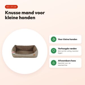 Zolux hondenmand Billy bruin 63 x 51 x 25 cm – voor kleine honden – voordelen