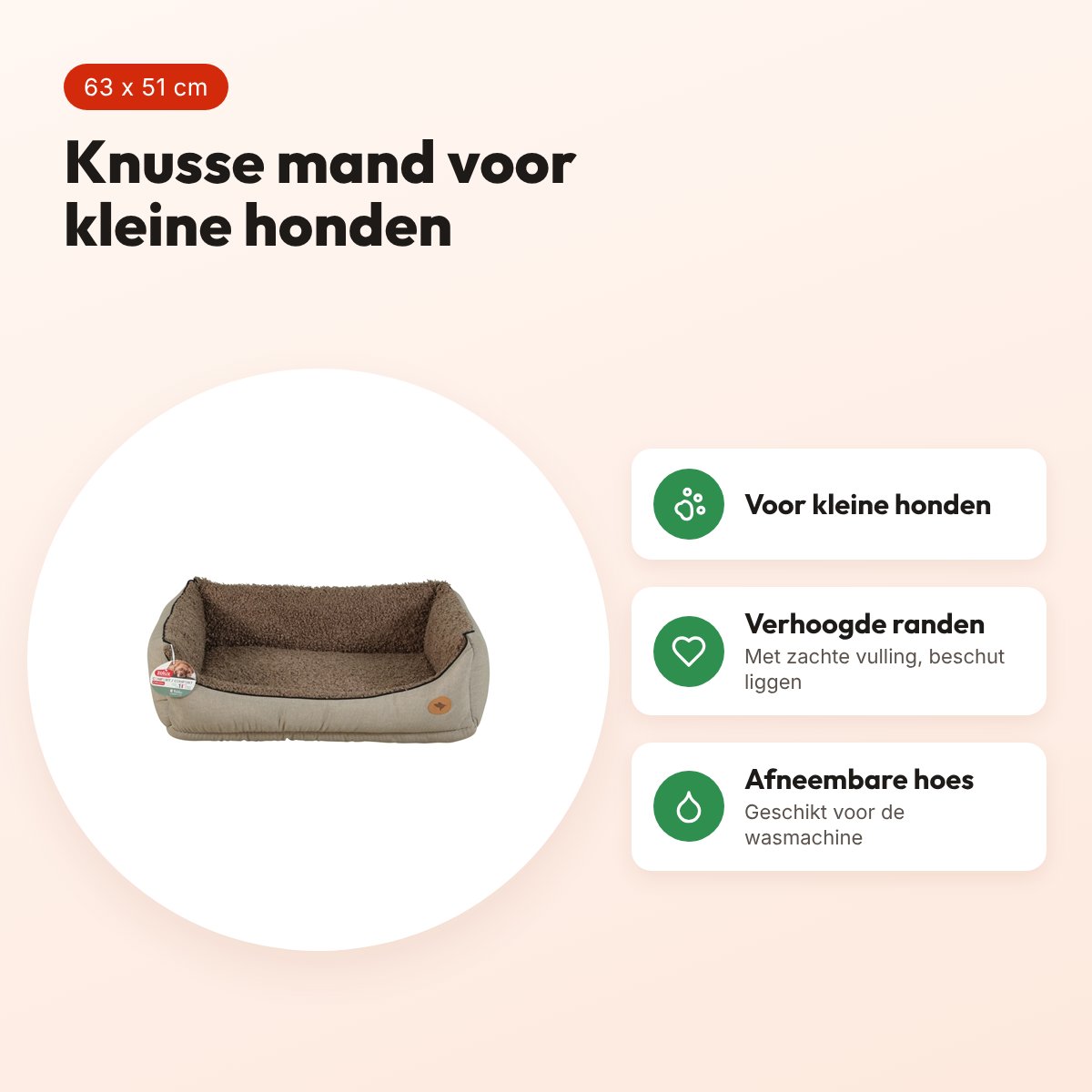 Zolux hondenmand Billy bruin 63 x 51 x 25 cm – voor kleine honden – voordelen