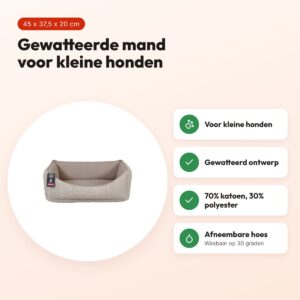 Zolux hondenmand Naya taupe 45 cm – gewatteerd, voor kleine honden – voordelen
