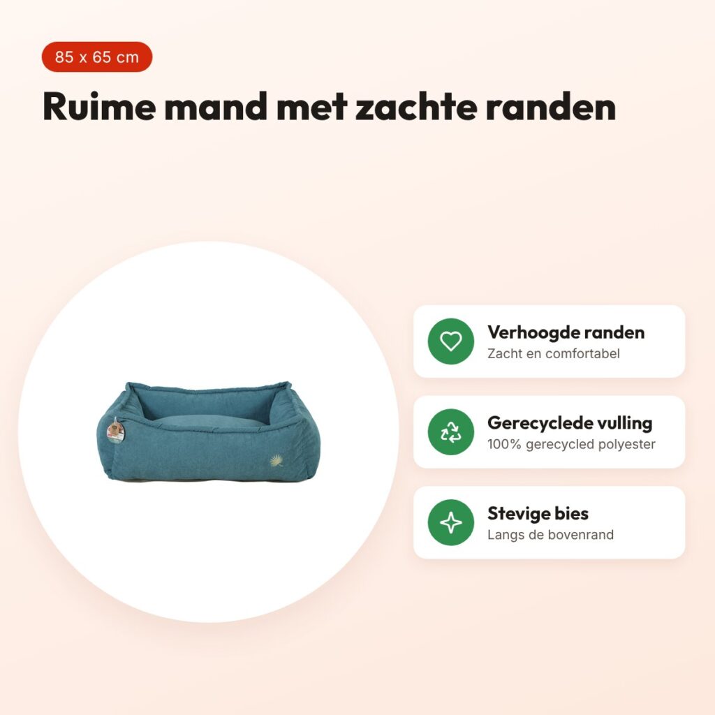 Zolux hondenmand Toscane ribfluweel blauw 85 x 65 x 27 cm – voordelen