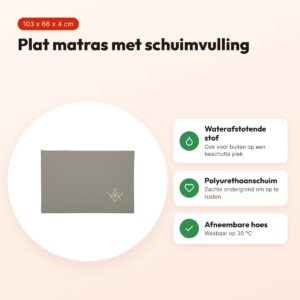 Zolux hondenmatras 4 Seasons waterafstotend khaki 103 x 66 x 4 cm – voordelen