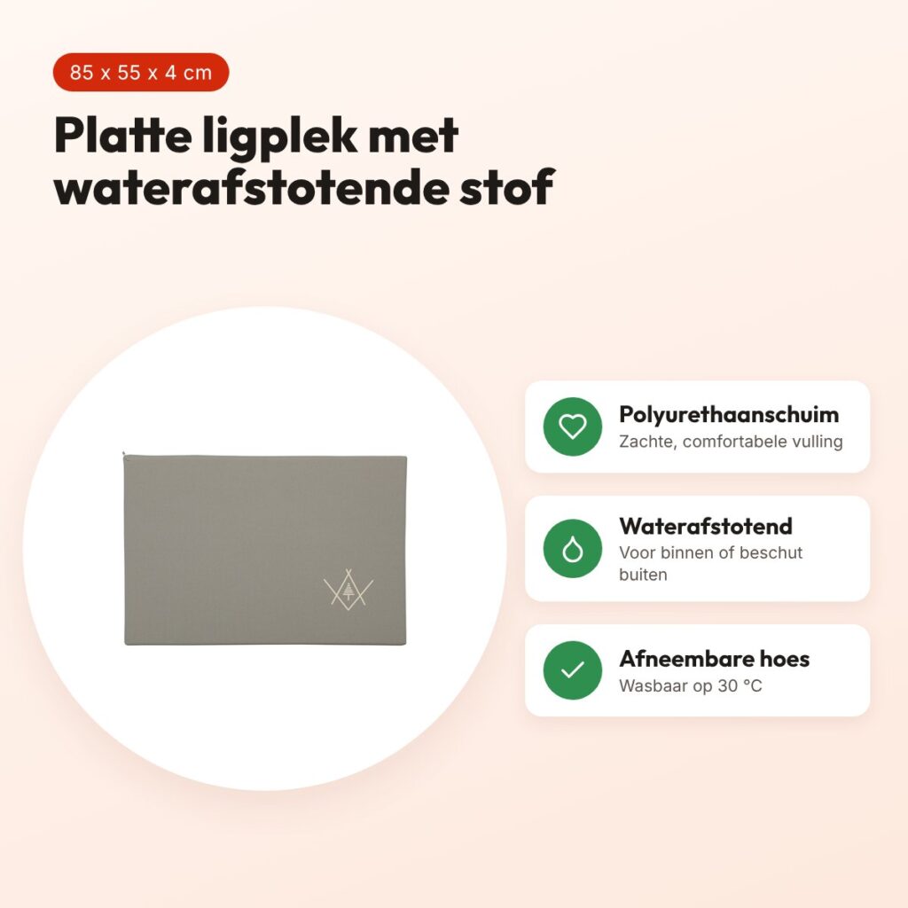 Zolux hondenmatras 4 Seasons waterafstotend khaki 85 x 55 x 4 cm – voordelen