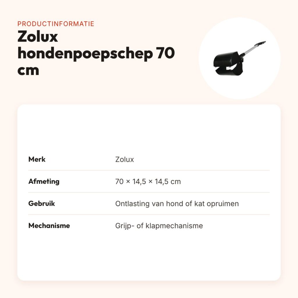 Zolux hondenpoepschep 70 cm – met grijpmechanisme – productinformatie