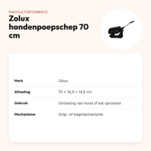 Zolux hondenpoepschep 70 cm – met grijpmechanisme – productinformatie