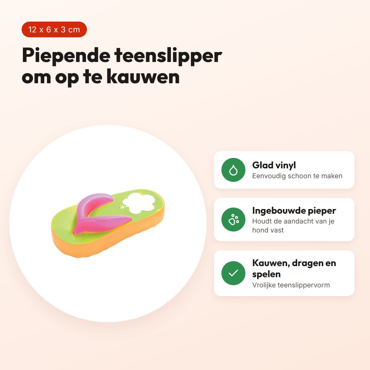 Zolux hondenspeeltje Flip-Flop teenslipper vinyl 12 cm – met pieper – voordelen
