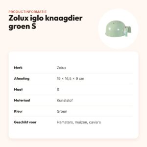 Zolux iglo knaagdier groen S 19 x 16,5 x 9 cm – kunststof huisje – productinformatie