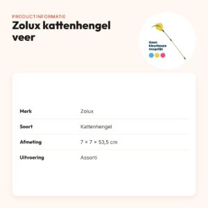 Zolux kattenhengel veer assorti 7 x 7 x 53,5 cm – met belletje – productinformatie