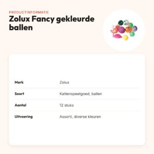 Zolux kattenspeelgoed Fancy gekleurde ballen assorti – 12 stuks – productinformatie