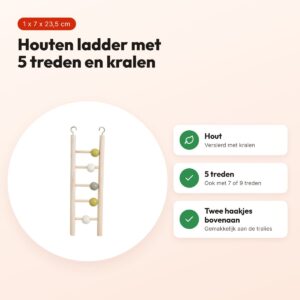 Zolux ladder hout 5 treden met kralen 1 x 7 x 23,5 cm – voordelen
