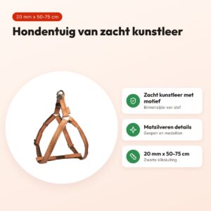 Zolux Mac Leather hondentuig bruin 20 mm x 50-75 cm – kunstleer – voordelen